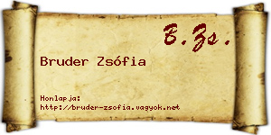 Bruder Zsófia névjegykártya